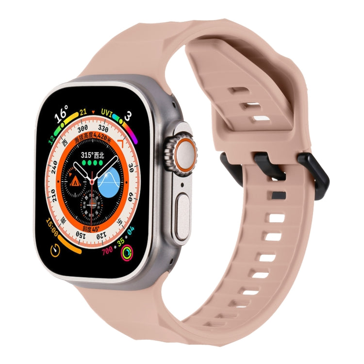 For Apple Watch 5 44mm Ripple Silicone Sports Watch Band(Pink) - Watch Bands by PMC TechLife | Online Shopping South Africa | PMC TechLife