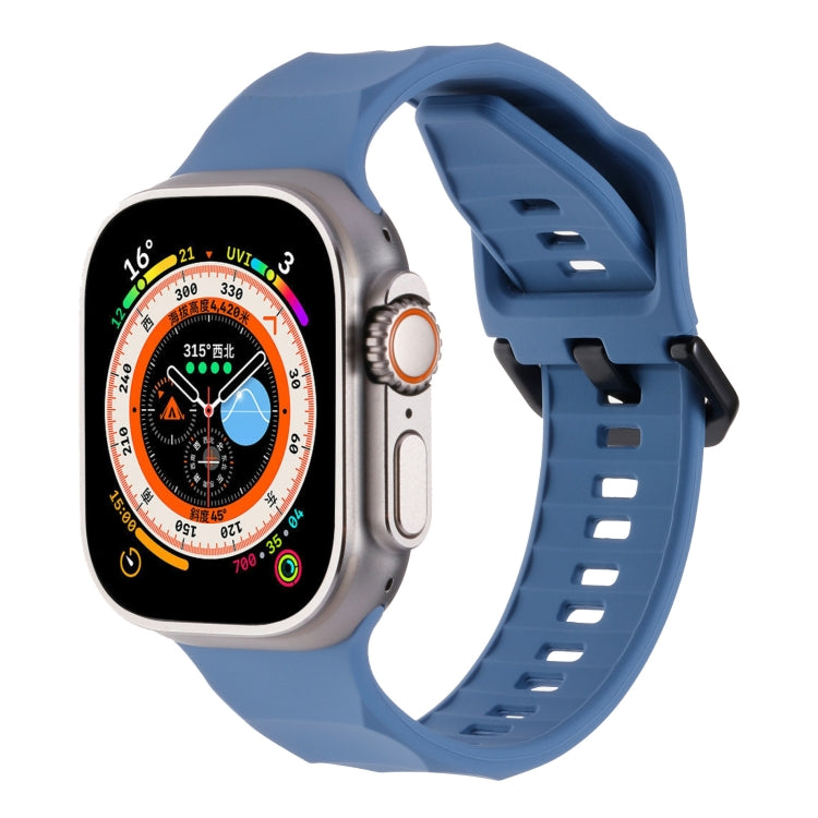 For Apple Watch 4 44mm Ripple Silicone Sports Watch Band(Light Blue) - Watch Bands by PMC TechLife | Online Shopping South Africa | PMC TechLife