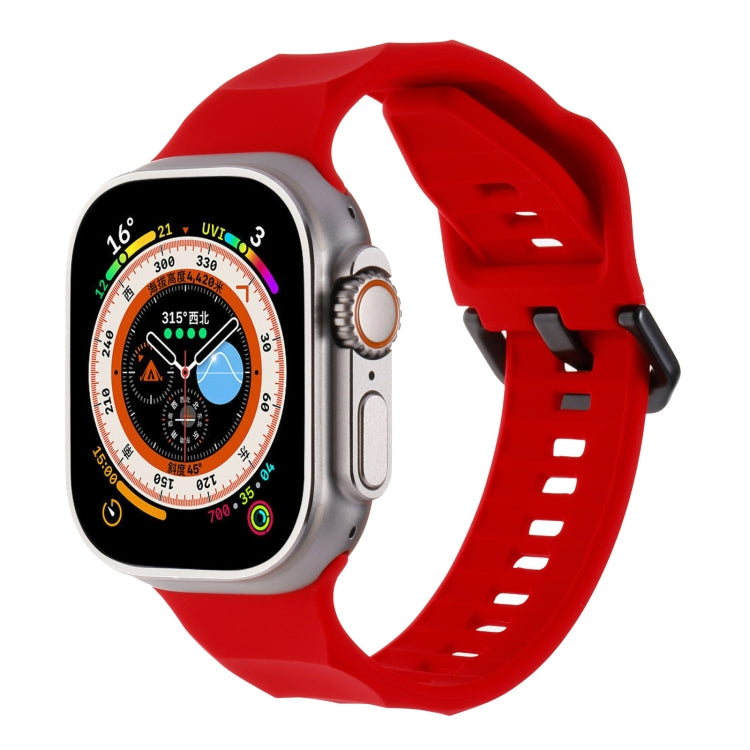 For Apple Watch 3 42mm Ripple Silicone Sports Watch Band(Red) - Watch Bands by PMC TechLife | Online Shopping South Africa | PMC TechLife