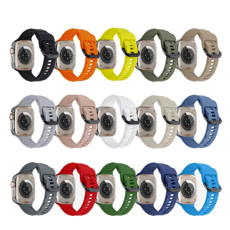 For Apple Watch 5 44mm Ripple Silicone Sports Watch Band(White) - Watch Bands by PMC TechLife | Online Shopping South Africa | PMC TechLife