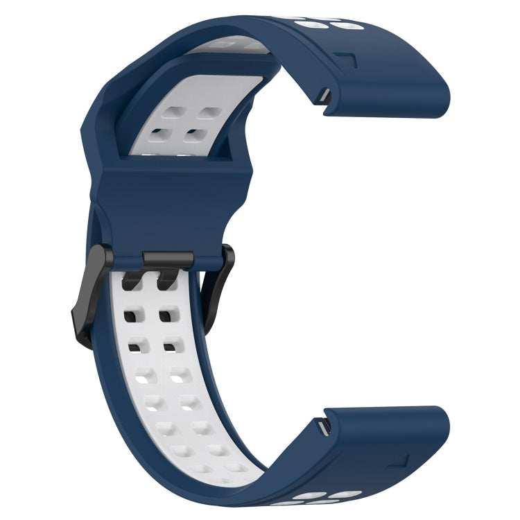 For Garmin Fenix 6 Pro 22mm Two-Color Reverse Buckle Silicone Watch Band(Blue+White) - Watch Bands by PMC TechLife | Online Shopping South Africa | PMC TechLife