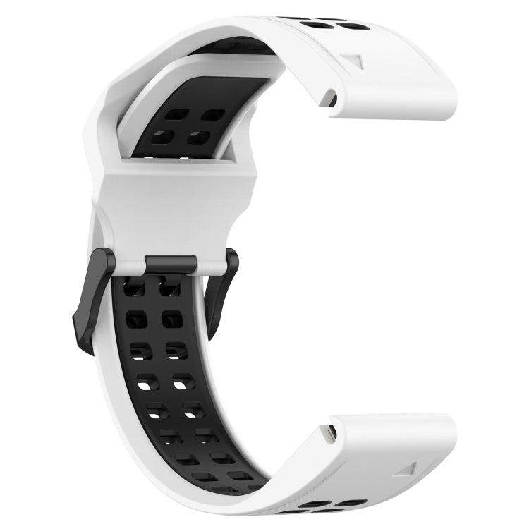 For Garmin Tactix Delta 26mm Two-Color Reverse Buckle Silicone Watch Band(White+Black) - Watch Bands by PMC TechLife | Online Shopping South Africa | PMC TechLife