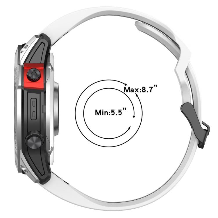 For Garmin Fenix 6S 20mm Two-Color Reverse Buckle Silicone Watch Band(Blue+White) - Watch Bands by PMC TechLife | Online Shopping South Africa | PMC TechLife