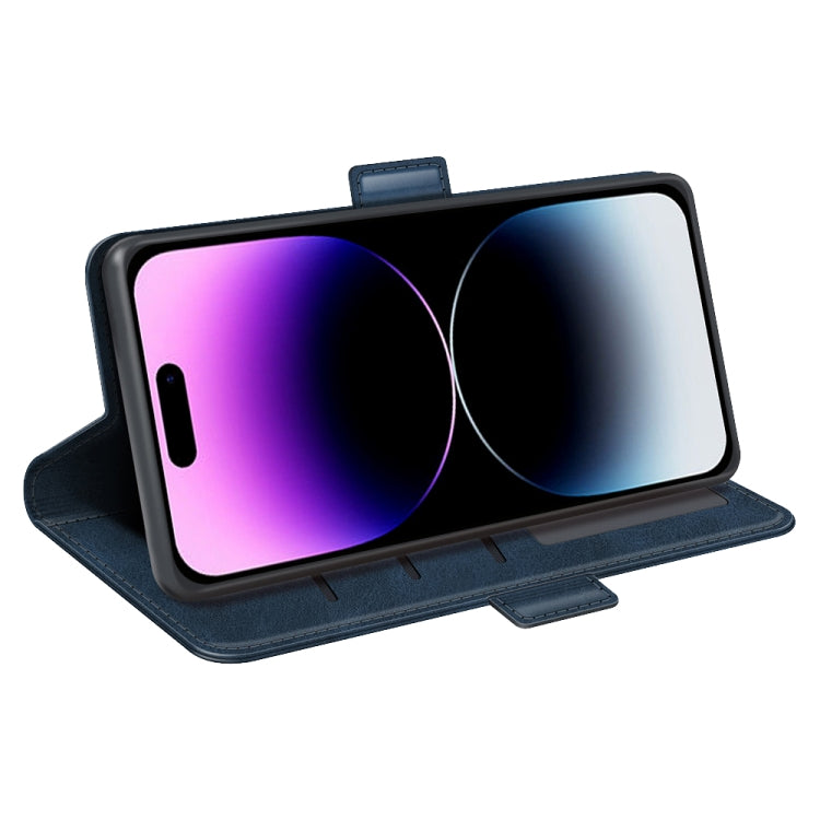 For iPhone 15 Pro Dual-side Magnetic Buckle Horizontal Flip Leather Phone Case(Dark Blue) - free shipping - PMC TechLife - Order now!