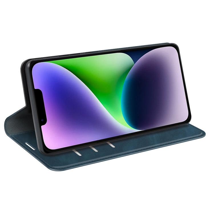 For iPhone 15 Retro-skin Magnetic Suction Leather Phone Case(Dark Blue) - free shipping - PMC TechLife - Order now!