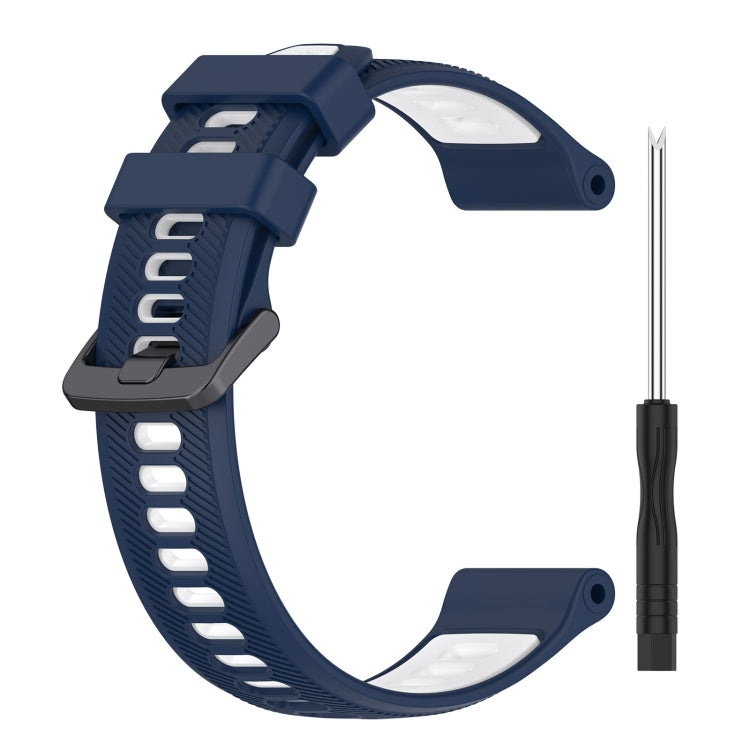 For Garmin Approach S70 47mm Sports Two-Color Silicone Watch Band(Midnight Blue+White) - Watch Bands by PMC TechLife | Online Shopping South Africa | PMC TechLife