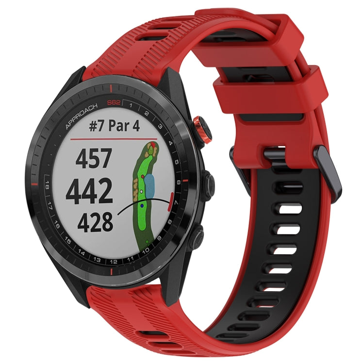 For Garmin Approach S62 Sports Two-Color Silicone Watch Band(Red+Black) - Watch Bands by PMC TechLife | Online Shopping South Africa | PMC TechLife