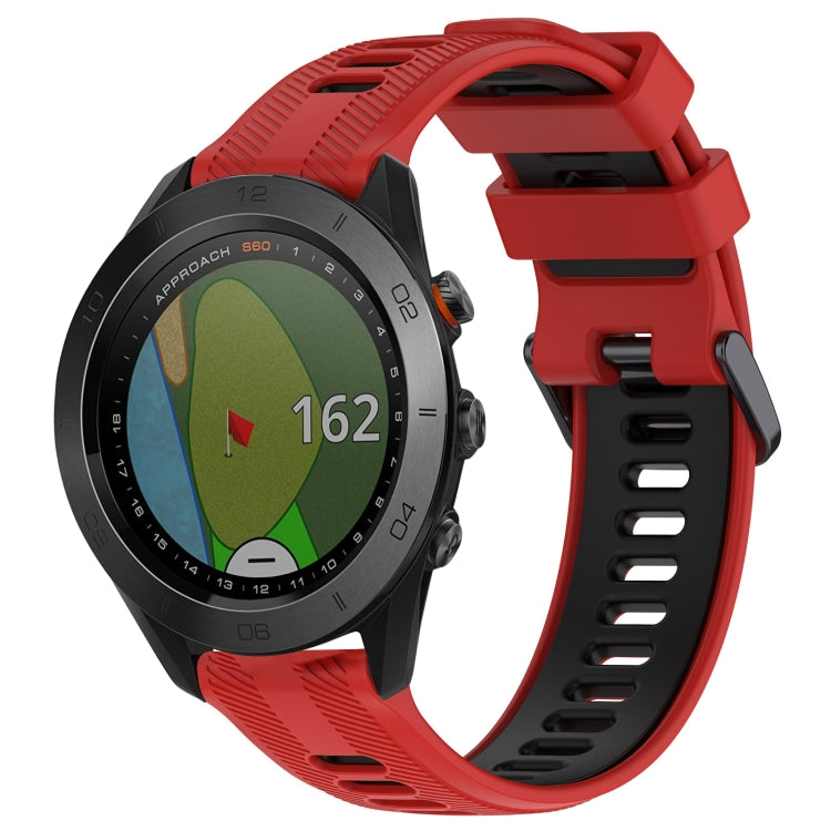 For Garmin Approach S60 Sports Two-Color Silicone Watch Band(Red+Black) - Watch Bands by PMC TechLife | Online Shopping South Africa | PMC TechLife