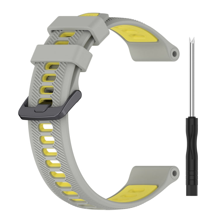For Garmin Fenix 7 Sports Two-Color Silicone Watch Band(Grey+Yellow) - Watch Bands by PMC TechLife | Online Shopping South Africa | PMC TechLife