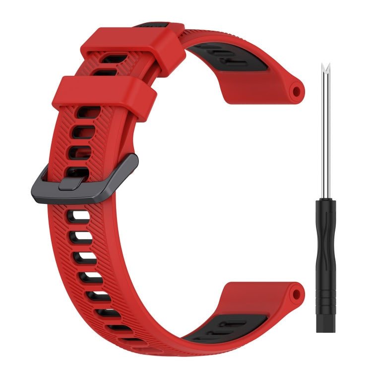 For Garmin Fenix 6 Pro Sports Two-Color Silicone Watch Band(Red+Black) - Watch Bands by PMC TechLife | Online Shopping South Africa | PMC TechLife