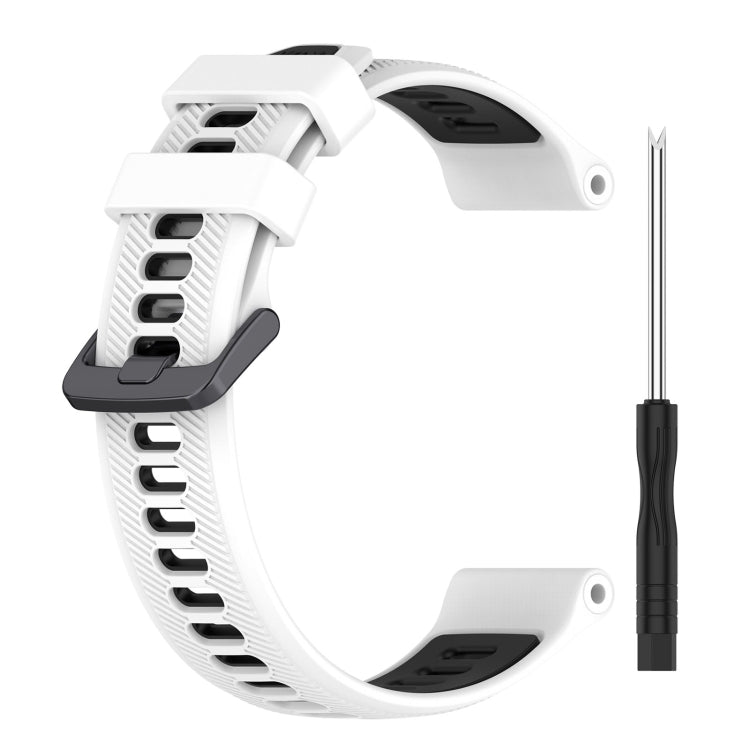 For Garmin Fenix 6 Solar Sports Two-Color Silicone Watch Band(White+Black) - Watch Bands by PMC TechLife | Online Shopping South Africa | PMC TechLife
