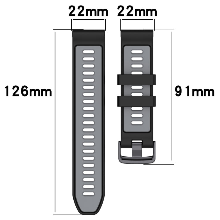 For Garmin Approach S70 47mm Sports Two-Color Silicone Watch Band(Red+Black) - Watch Bands by PMC TechLife | Online Shopping South Africa | PMC TechLife