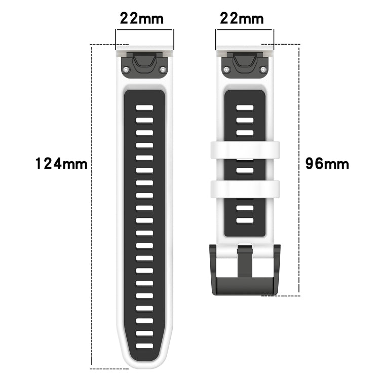 Compatible with Garmin Quatix 7 22mm Sports Two-Color Silicone Watch Band(Black+Red) - free shipping - PMC TechLife - Order now!