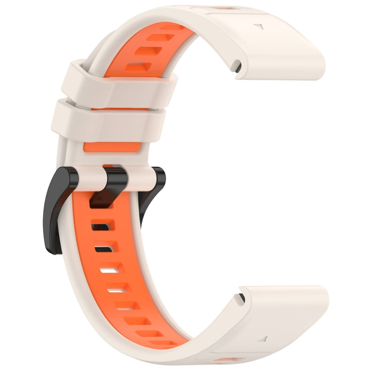 Compatible with Garmin Tactix 7 AMOLED 26mm Sports Two-Color Silicone Watch Band(Starlight+Orange) - free shipping - PMC TechLife - Order now!