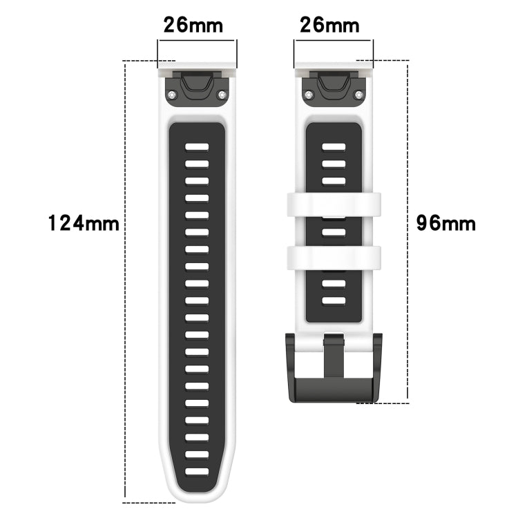 Compatible with Garmin Tactix 7 AMOLED 26mm Sports Two-Color Silicone Watch Band(Starlight+Orange) - free shipping - PMC TechLife - Order now!