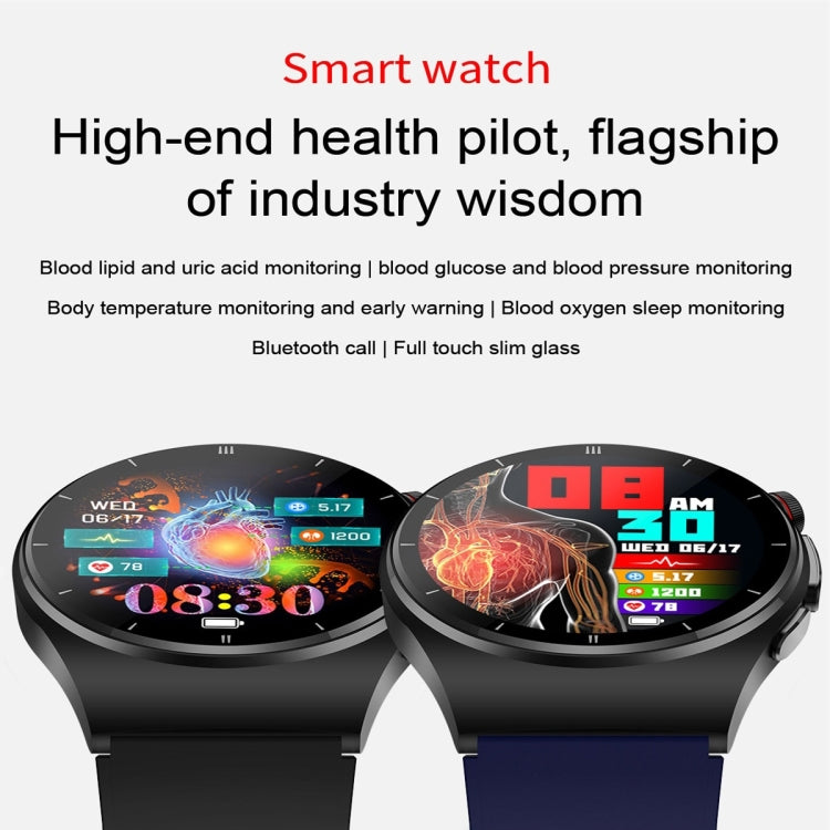 ET340 1.46 inch Color Screen Smart Silicone Strap Watch,Support Blood Oxygen / Blood Glucose / Uric Acid Measurement / Blood Lipid Monitoring(Red) - Smart Watches by PMC TechLife | Online Shopping South Africa | PMC TechLife | Buy Now Pay Later Mobicred