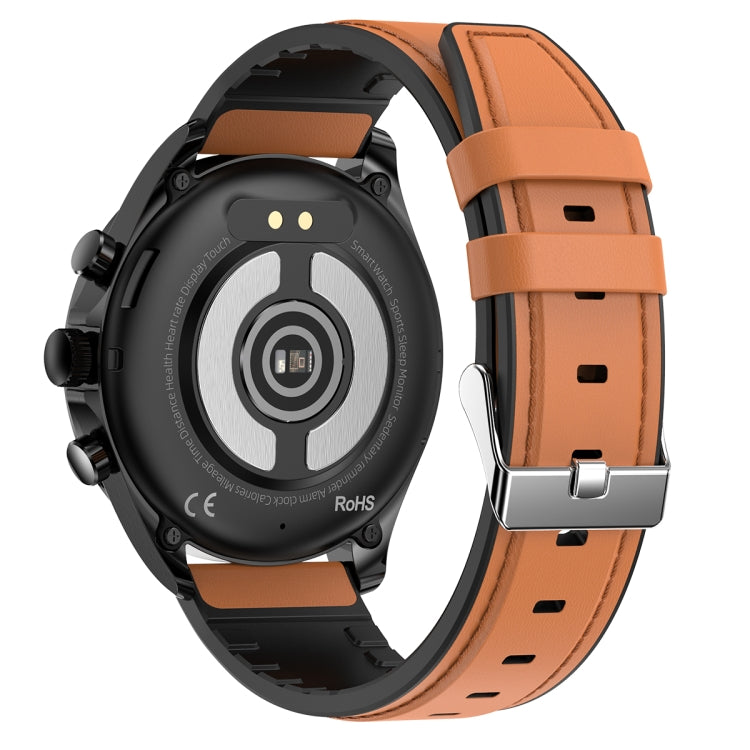 ET440 1.39 inch Color Screen Smart Leather Strap Watch,Support Heart Rate / Blood Pressure / Blood Oxygen / Blood Glucose Monitoring(Brown) - Smart Watches by PMC TechLife | Online Shopping South Africa | PMC TechLife | Buy Now Pay Later Mobicred