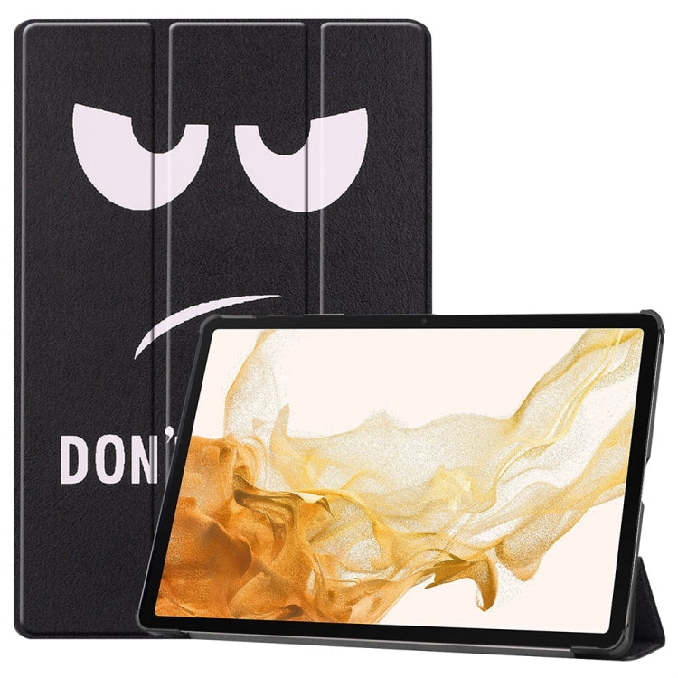 For Samsung Galaxy Tab S9+ JUNSUNMAY Custer Painted 3-Fold Stand Leather Smart Tablet Case(Big Eye) - free shipping - PMC TechLife - Order now!
