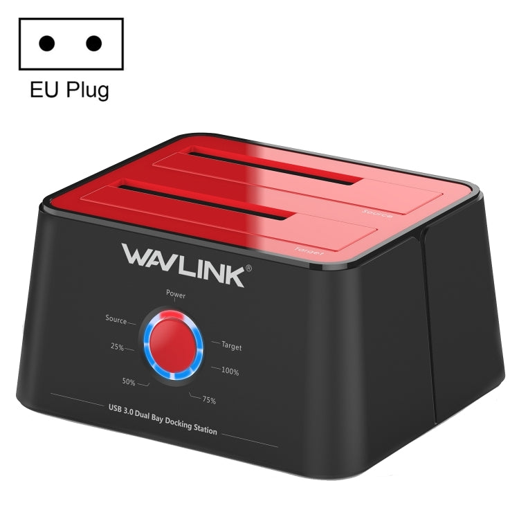 Wavlink ST334U SSD Dual Bay External Hard Drive Docking Station USB 3.0 to SATA I/II/III(EU Plug) - free shipping - PMC TechLife - Order now!