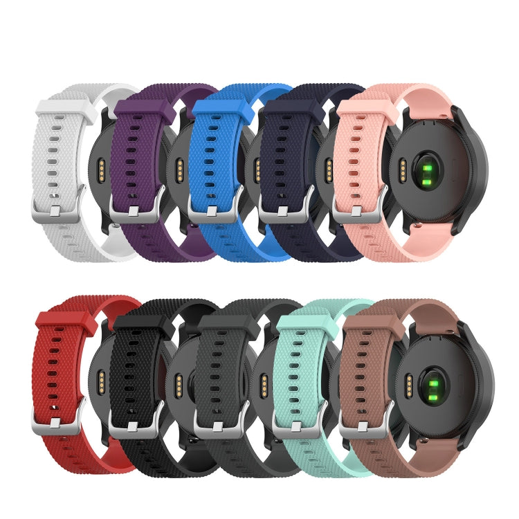 For Garmin Vivomove Sport 20mm Diamond Textured Silicone Watch Band(Pink) - Watch Bands by PMC TechLife | Online Shopping South Africa | PMC TechLife | Buy Now Pay Later Mobicred
