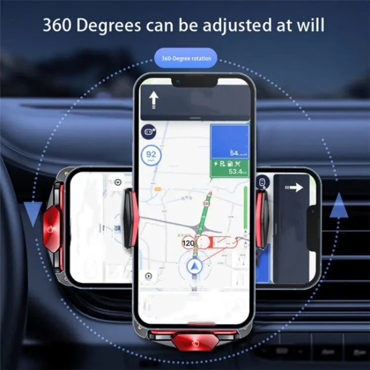 A6 Car Automatic Clamping Phone Holder 15W Magnetic Wireless Charger(Red) - Car Charger by PMC TechLife | Online Shopping South Africa | PMC TechLife