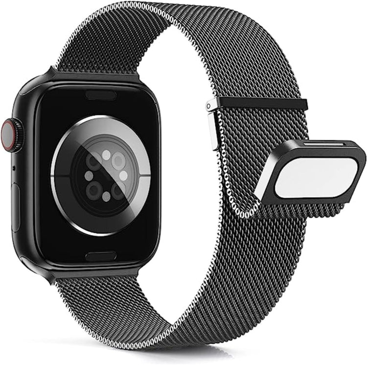 For Apple Watch 42mm Milan Double Magnetic Steel Mesh Watch Band(Gray) - Watch Bands by PMC TechLife | Online Shopping South Africa | PMC TechLife