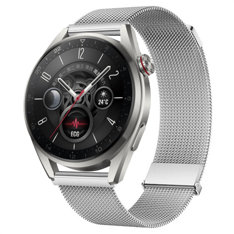 For Huawei Watch3 Pro New Milan Double Magnetic Steel Mesh Watch Band(Silver) - Watch Bands by PMC TechLife | Online Shopping South Africa | PMC TechLife