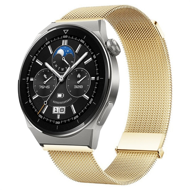 For Huawei Watch GT3 Pro 46mm Milan Double Magnetic Steel Mesh Watch Band(Gold) - Watch Bands by PMC TechLife | Online Shopping South Africa | PMC TechLife