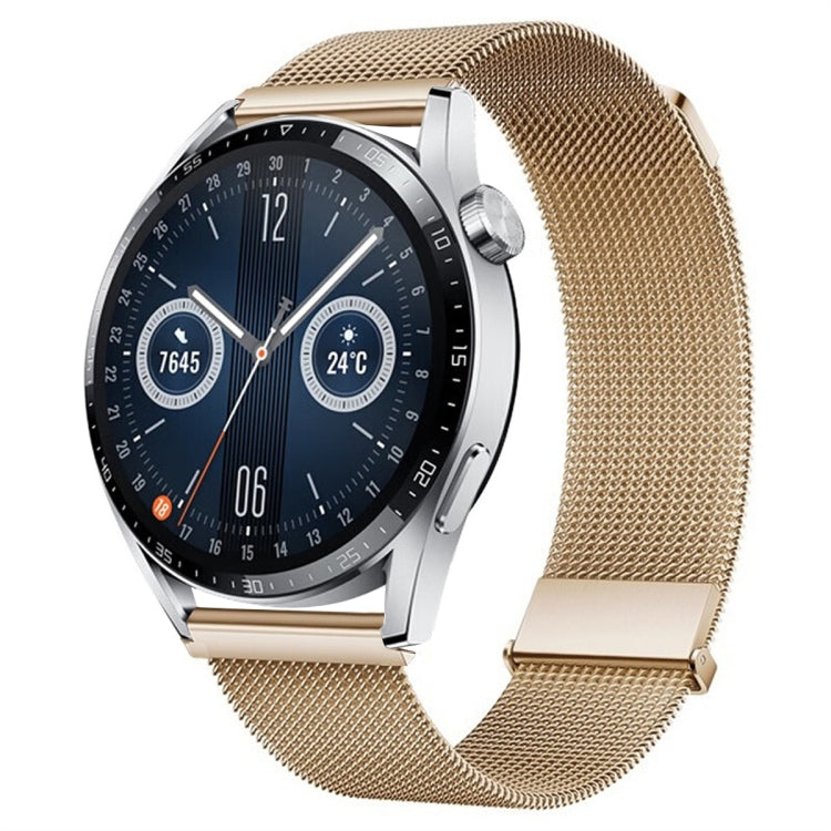 For Huawei Watch GT3 46mm Milan Double Magnetic Steel Mesh Watch Band(Rose Gold) - Watch Bands by PMC TechLife | Online Shopping South Africa | PMC TechLife
