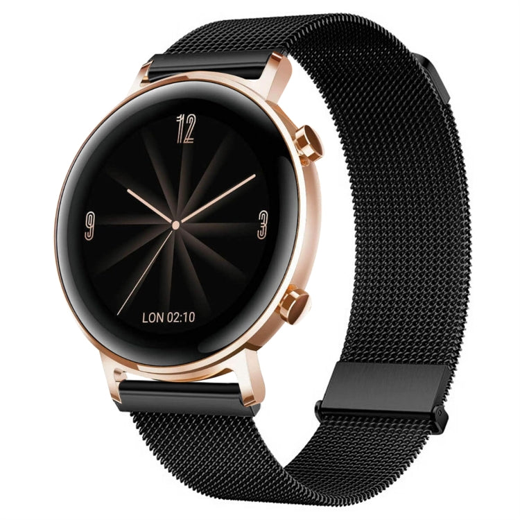 For Huawei Watch GT 2e / GT 42mm/46mm Milan Double Magnetic Steel Mesh Watch Band(Black) - Watch Bands by PMC TechLife | Online Shopping South Africa | PMC TechLife