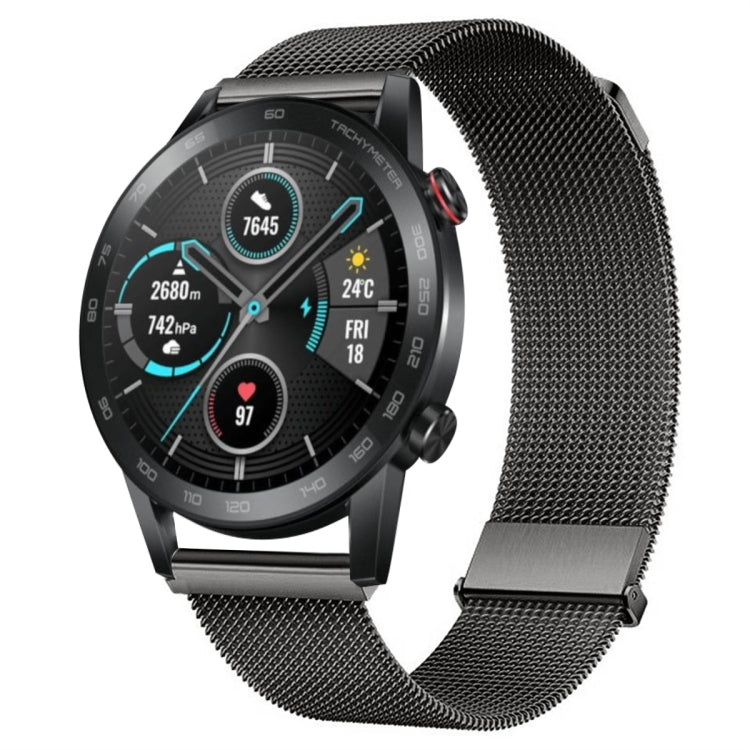 For Honor Magic Watch2 46mm Milan Double Magnetic Steel Mesh Watch Band(Gray) - Watch Bands by PMC TechLife | Online Shopping South Africa | PMC TechLife