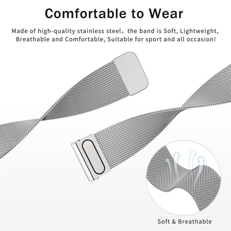 For Honor Magic Watch Milan Double Magnetic Steel Mesh Watch Band(Silver) - Watch Bands by PMC TechLife | Online Shopping South Africa | PMC TechLife