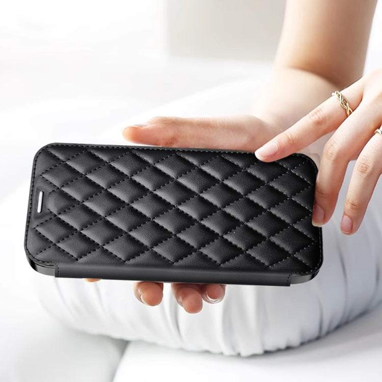 For Samsung Galaxy S23+ 5G Shield Magsafe RFID Anti-theft Rhombus Leather Phone Case(Black) - Galaxy S23+ 5G Cases by PMC TechLife | Online Shopping South Africa | PMC TechLife