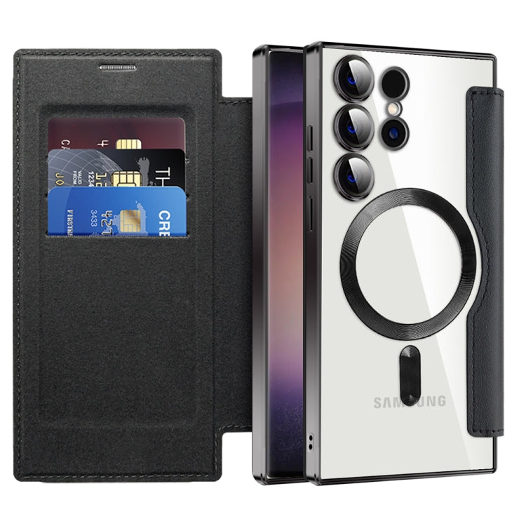 For Samsung Galaxy S24 Ultra 5G Shield Magsafe RFID Anti-theft Rhombus Leather Phone Case(Black) - Galaxy S24 Ultra 5G Cases by PMC TechLife | Online Shopping South Africa | PMC TechLife