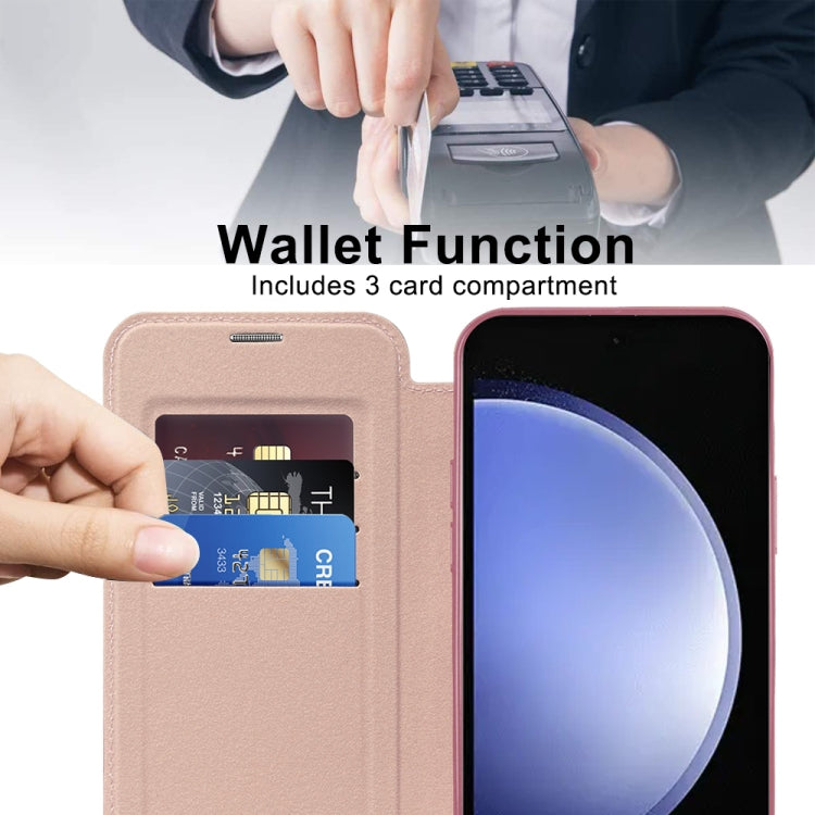 For Samsung Galaxy S23 FE 5G Shield Magsafe RFID Anti-theft Rhombus Leather Phone Case(Pink) - Galaxy S23 FE 5G Cases by PMC TechLife | Online Shopping South Africa | PMC TechLife