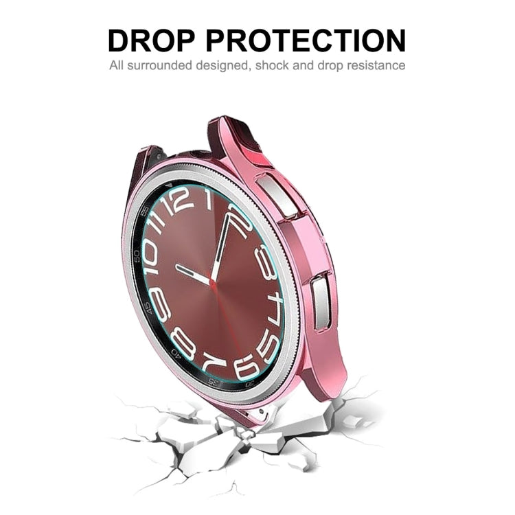 For Samsung Galaxy Watch6 Classic 43mm ENKAY Hat-Prince Electroplated Soft TPU Case + 0.2mm 9H Glass Screen Protector(Silver) - Watch Cases by ENKAY | Online Shopping South Africa | PMC TechLife