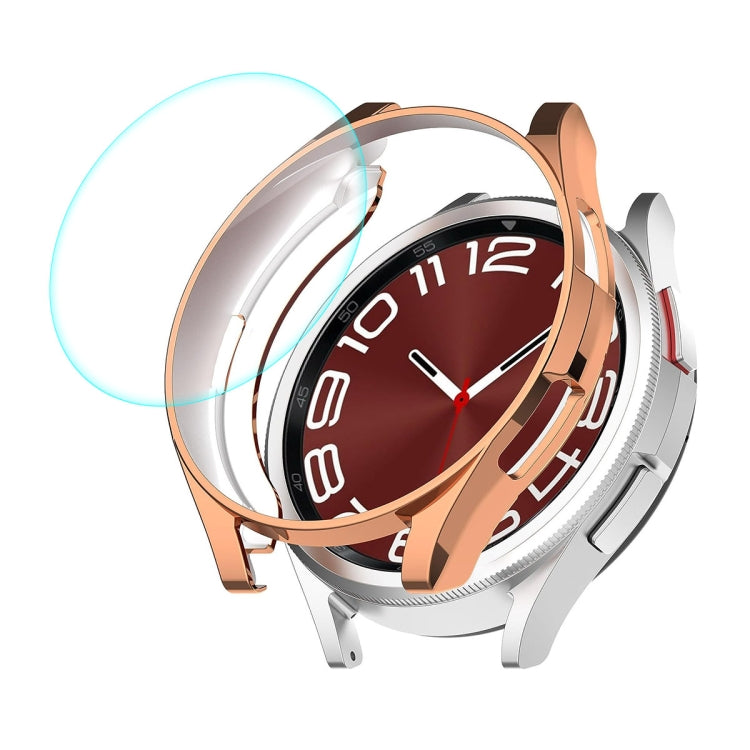 For Samsung Galaxy Watch6 Classic 47mm ENKAY Hat-Prince Electroplated Soft TPU Case + 0.2mm 9H Glass Screen Protector(Rose Gold) - Watch Cases by ENKAY | Online Shopping South Africa | PMC TechLife