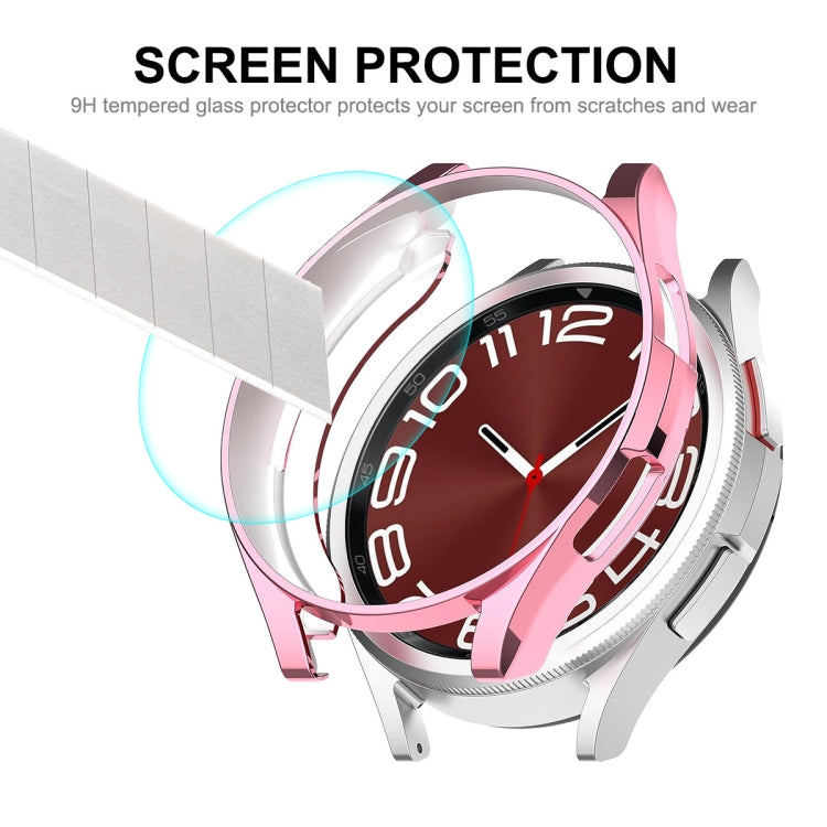 For Samsung Galaxy Watch6 Classic 47mm ENKAY Hat-Prince Electroplated Soft TPU Case + 0.2mm 9H Glass Screen Protector(Rose Gold) - Watch Cases by ENKAY | Online Shopping South Africa | PMC TechLife