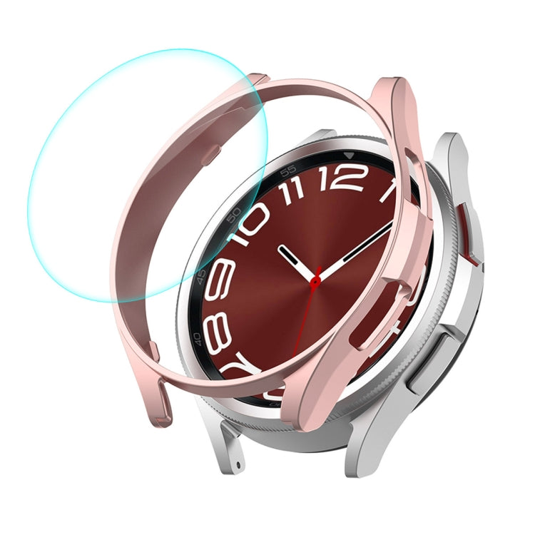 For Samsung Galaxy Watch6 Classic 47mm ENKAY Hat-Prince Electroplated Hard PC Case + 0.2mm 9H Glass Screen Protector(Rose Gold) - Watch Cases by ENKAY | Online Shopping South Africa | PMC TechLife