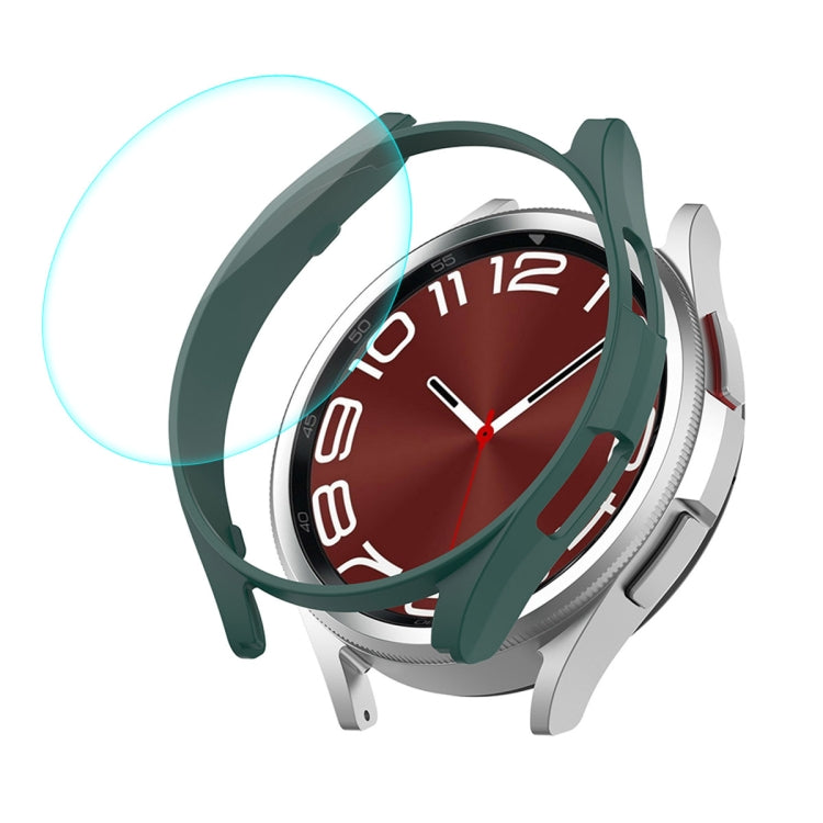 For Samsung Galaxy Watch6 Classic 47mm ENKAY Hat-Prince Electroplated Hard PC Case + 0.2mm 9H Glass Screen Protector(Dark Green) - Watch Cases by ENKAY | Online Shopping South Africa | PMC TechLife