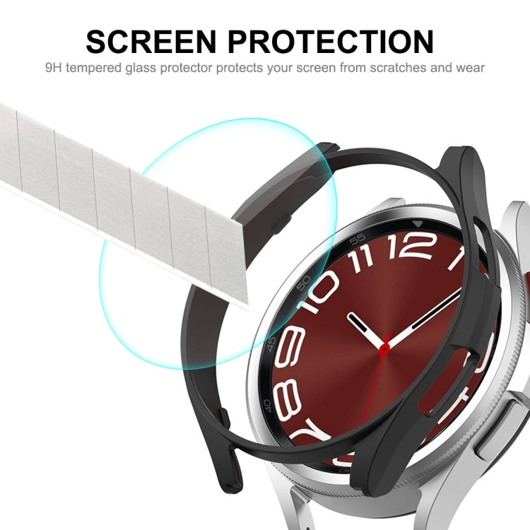 For Samsung Galaxy Watch6 Classic 43mm ENKAY Hat-Prince Electroplated Hard PC Case + 0.2mm 9H Glass Screen Protector(Rose Gold) - Watch Cases by ENKAY | Online Shopping South Africa | PMC TechLife