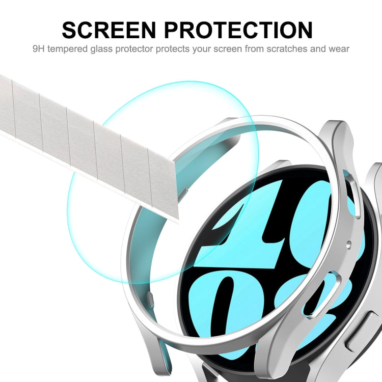 For Samsung Galaxy Watch6 44mm ENKAY Hat-Prince Electroplated Hard PC Case + 0.2mm 9H Glass Screen Protector(Dark Green) - Watch Cases by ENKAY | Online Shopping South Africa | PMC TechLife | Buy Now Pay Later Mobicred