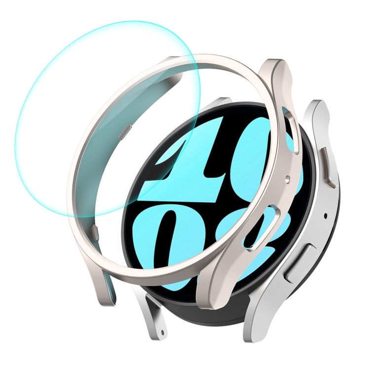 For Samsung Galaxy Watch6 44mm ENKAY Hat-Prince Electroplated Hard PC Case + 0.2mm 9H Glass Screen Protector(Starlight Color) - Watch Cases by ENKAY | Online Shopping South Africa | PMC TechLife