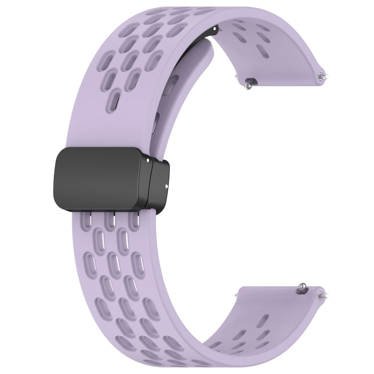 For Samsung Galaxy Watch 6 40mm 20mm Folding Magnetic Clasp Silicone Watch Band(Purple) - Watch Bands by PMC TechLife | Online Shopping South Africa | PMC TechLife | Buy Now Pay Later Mobicred