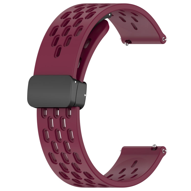 For Amazfit Pop Pro 20mm Folding Magnetic Clasp Silicone Watch Band(Burgundy) - free shipping - PMC TechLife - Order now!