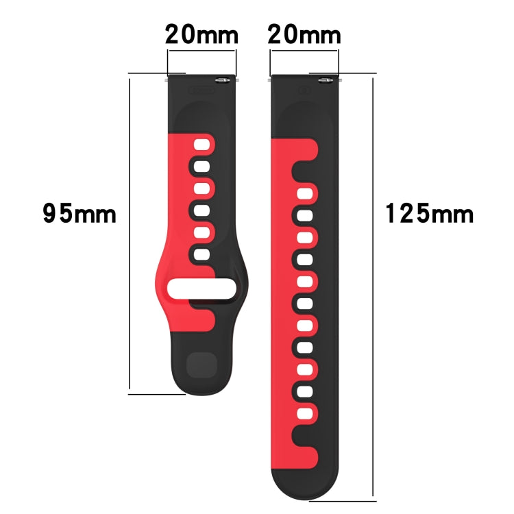 For Amazfit GTS 2E 20mm Double Color Silicone Watch Band(Blue+White) - free shipping - PMC TechLife - Order now!