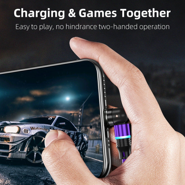 ENKAY 3 in 1 2.4A USB to Type-C / 8 Pin / Micro USB Magnetic 540 Degrees Rotating Charging Cable, Length:1m(Purplele) - Charging Cable & Head by ENKAY | Online Shopping South Africa | PMC TechLife | Buy Now Pay Later Mobicred