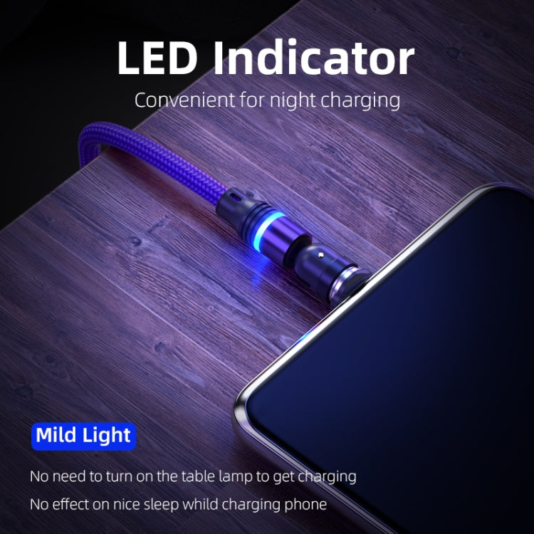 ENKAY 3 in 1 2.4A USB to Type-C / 8 Pin / Micro USB Magnetic 540 Degrees Rotating Charging Cable, Length:1m(Purplele) - Charging Cable & Head by ENKAY | Online Shopping South Africa | PMC TechLife | Buy Now Pay Later Mobicred