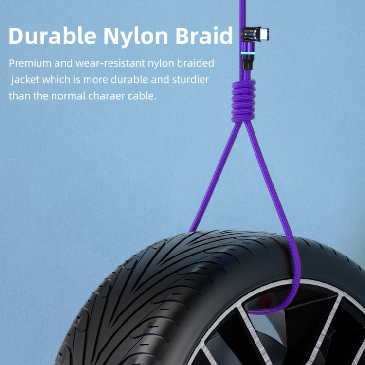 ENKAY 3 in 1 2.4A USB to Type-C / 8 Pin / Micro USB Magnetic 540 Degrees Rotating Charging Cable, Length:1m(Purplele) - Charging Cable & Head by ENKAY | Online Shopping South Africa | PMC TechLife | Buy Now Pay Later Mobicred