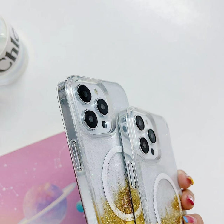 For iPhone 15 Gilding MagSafe Hybrid Clear TPU Phone Case(Yellow) - free shipping - PMC TechLife - Order now!